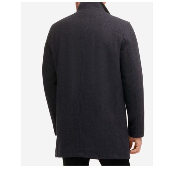 Cole Haan Other - Cole Haan Melton Coat Mens Size Large Black Full Zip Button Wool Cashmere Blend